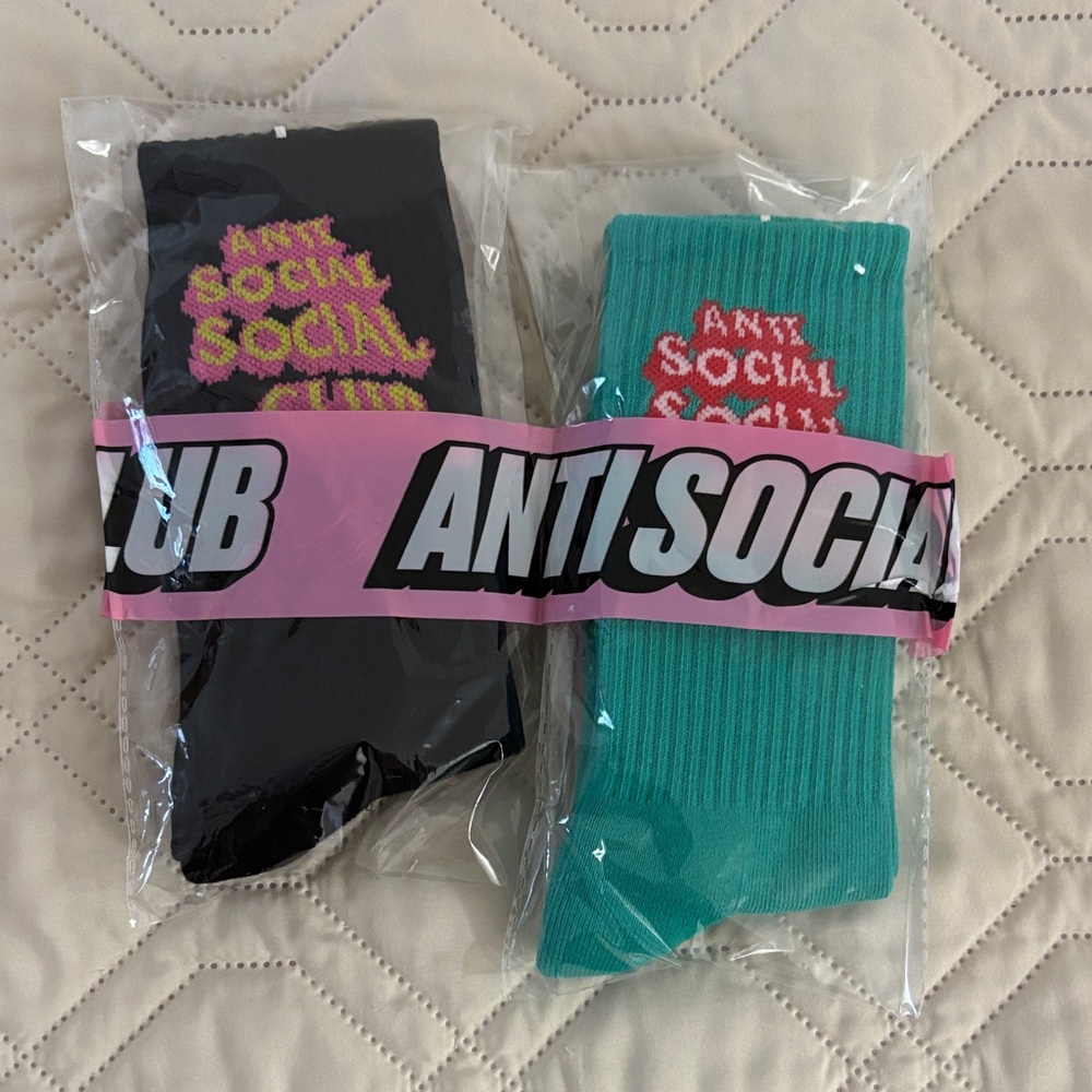 Anti Social Social Club Casual Socks - Black and Teal